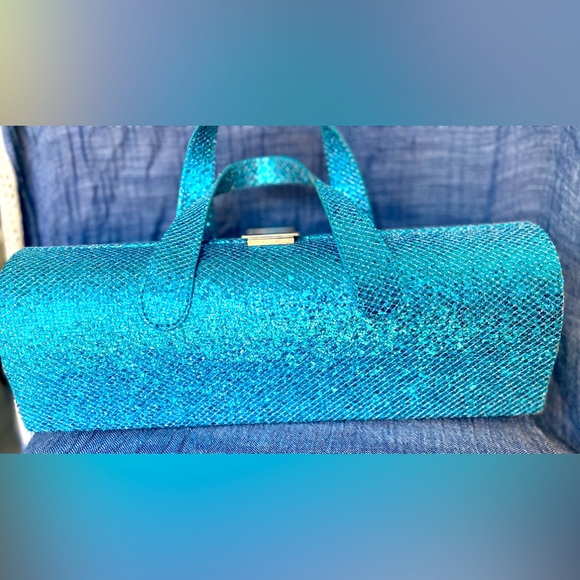Amazing mermaid blue sparkly purse/wine holder!!! - Picture 1 of 3
